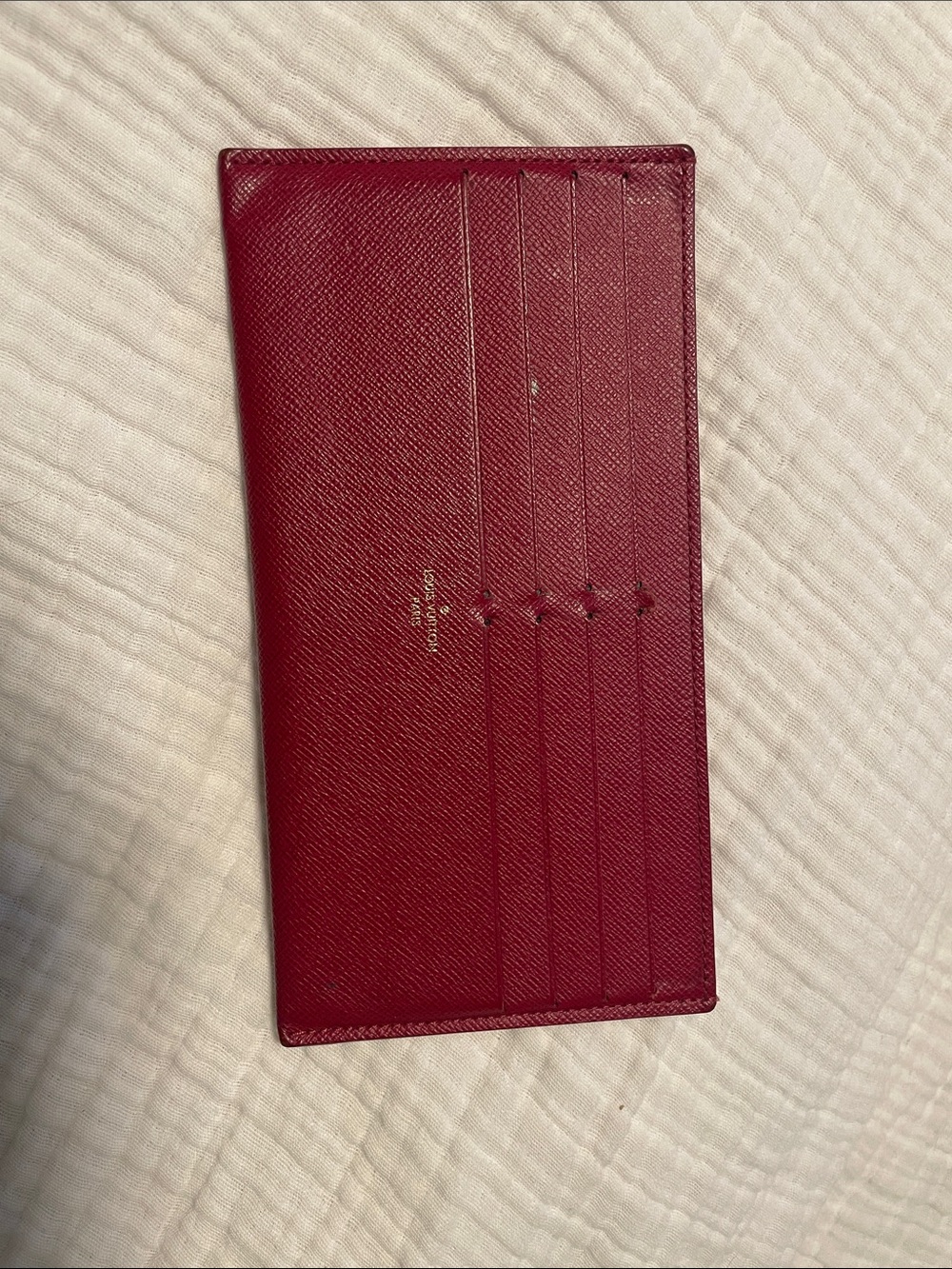 Louis Vuitton Slim Card Holder Wallet - Burgundy Red